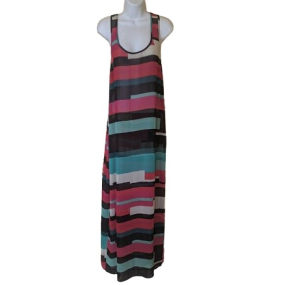 GUESS Multi Color Maxi Summer Dress Size Medium - Picture 1 of 3